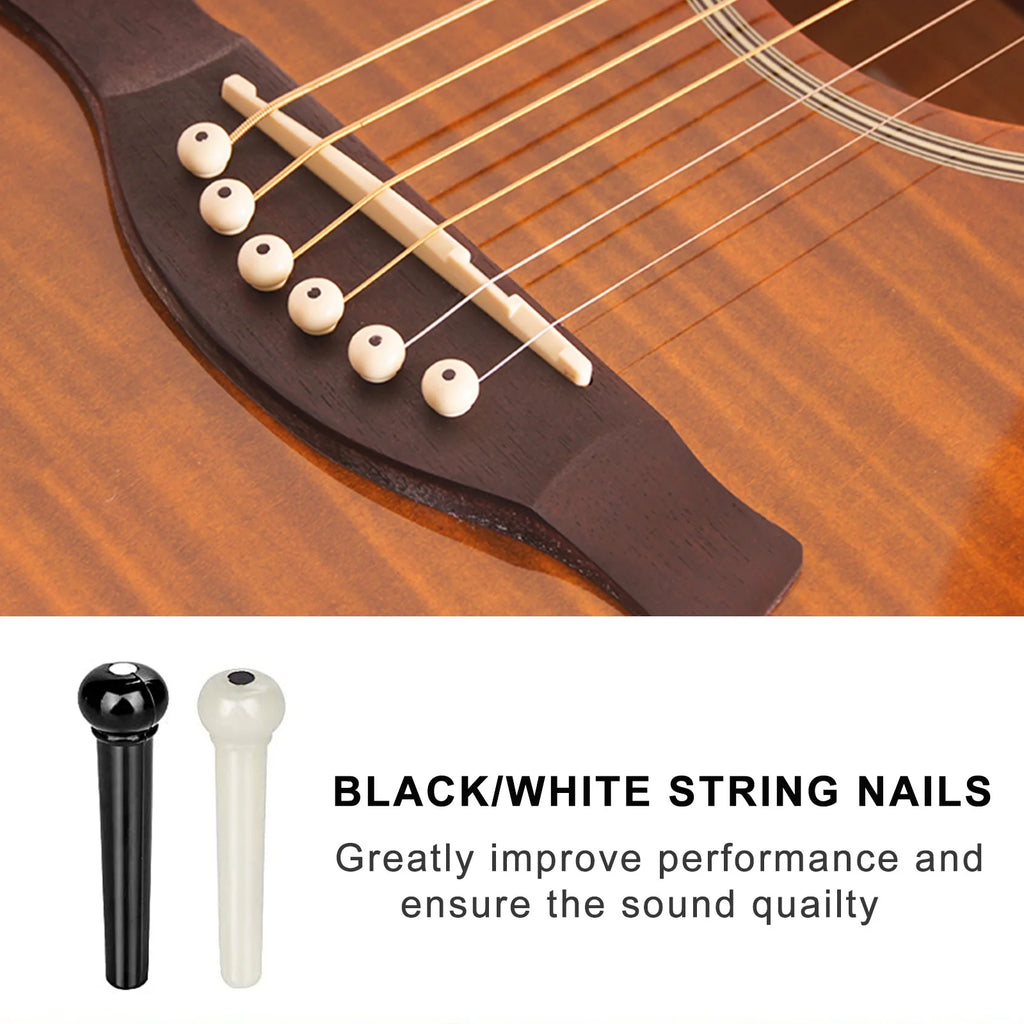 Guitar Accessories Kit, 45Pcs Guitar Tool Replacement W/ Guitar Strings, Guitar Picks, Guitar Nut/Saddle, 3-In-1 Restring Tool, Guitar Hanger, Bridge Pin for Acoustic/Electric Guitar, Bass, Banjo