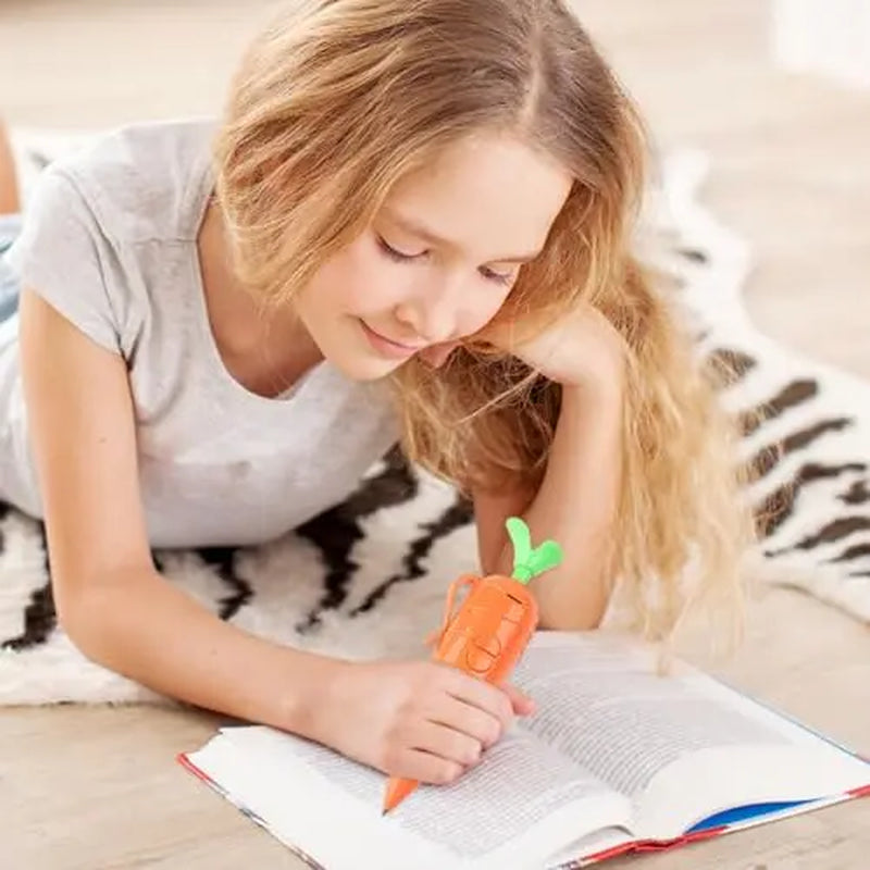 60-Second Voice Recorder with Playback & Audio Recorder Pen - Cute Carrot-Shaped Recorder Device, Smooth-Writing Ballpoint Pen - Fun & Creative Gift for Kids, Students, Teachers