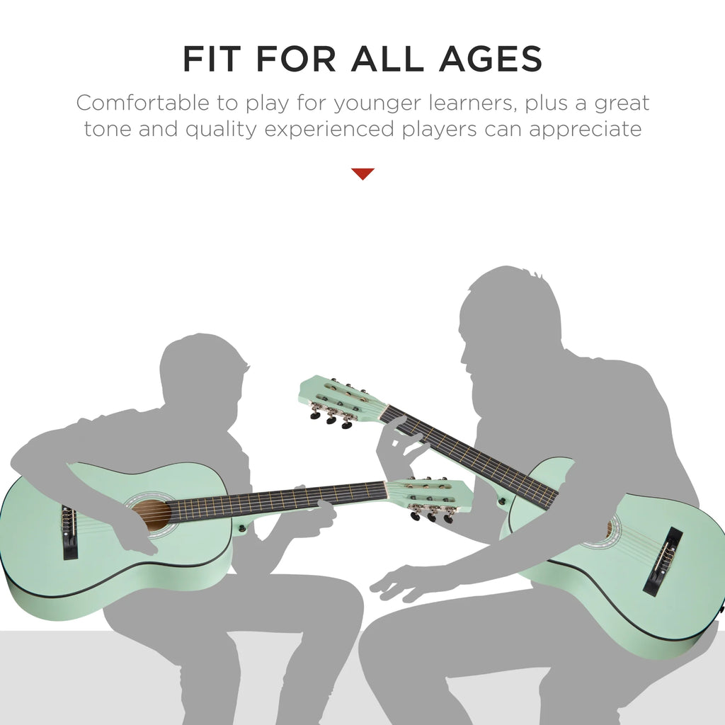 38In Beginner Acoustic Guitar Starter Kit W/ Gig Bag, Strap, Extra Strings - Socal Green