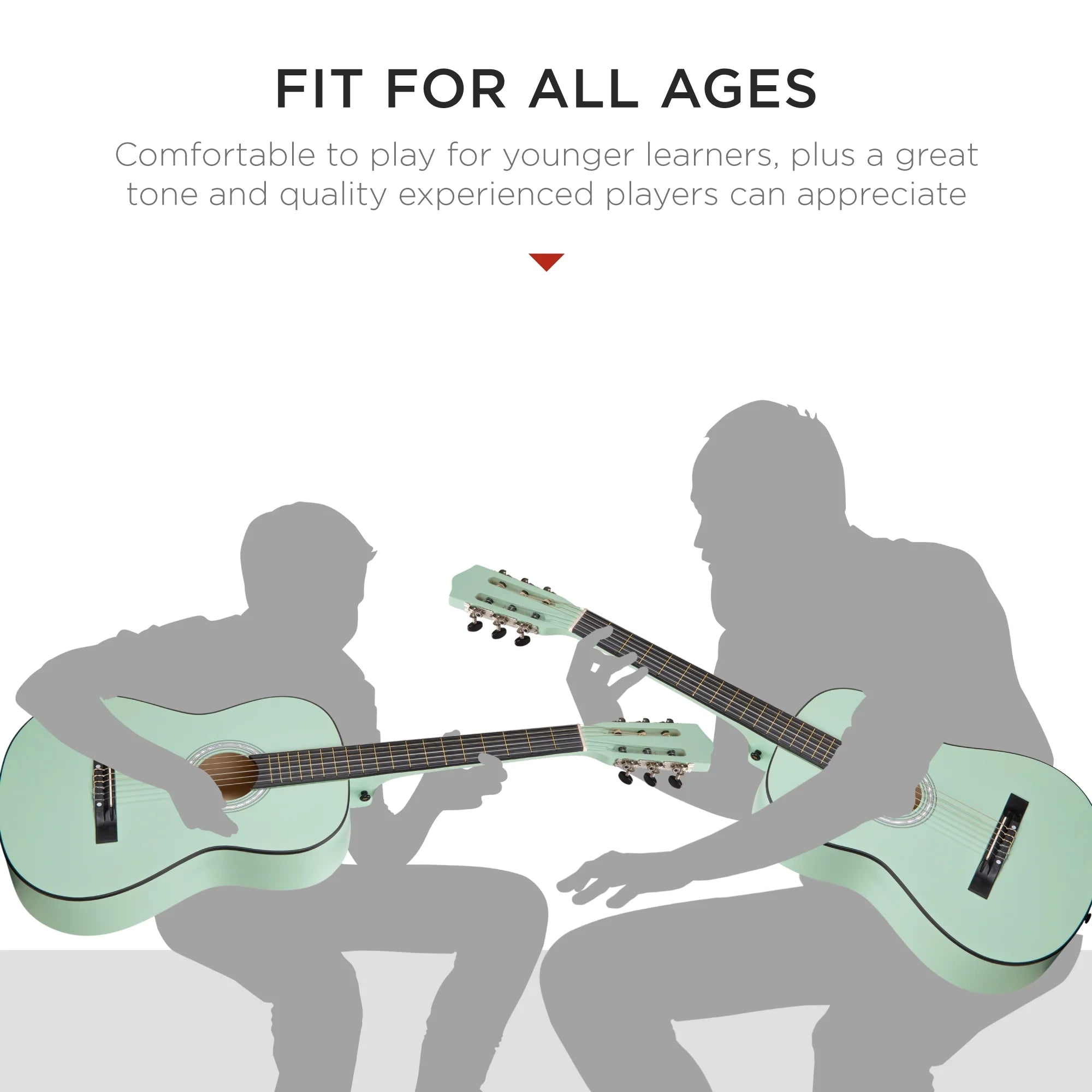 38In Beginner Acoustic Guitar Starter Kit W/ Gig Bag, Strap, Extra Strings - Socal Green