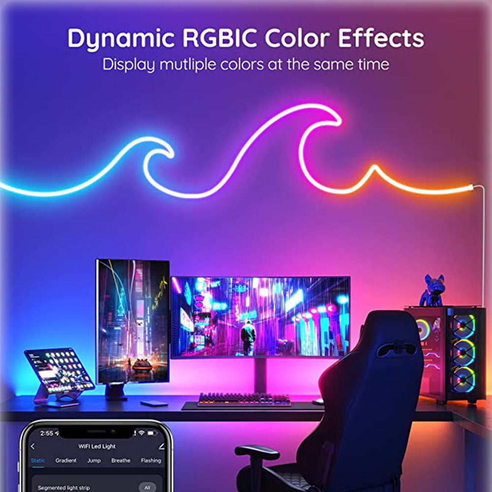 Wifi Smart DIY Modeling Music Neon Light with Music Light Bar Music Remote Control Horse Running Light