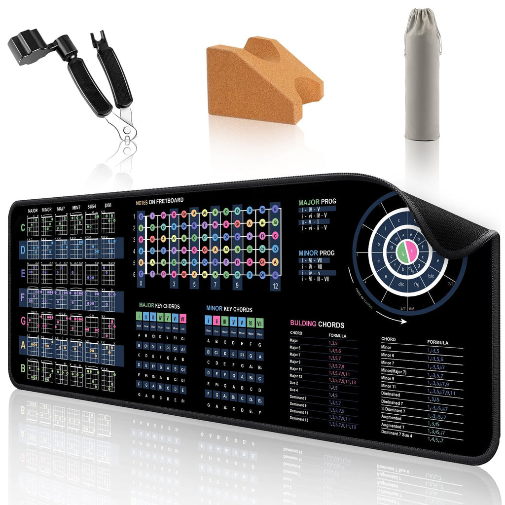 Guitar Mat & Portable Guitar Work Mat - 43.3 * 15.7 Inch Guitar Mat Pad, Guit...