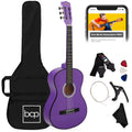 38In Beginner Acoustic Guitar Starter Kit W/ Gig Bag, Strap, Extra Strings - Purple