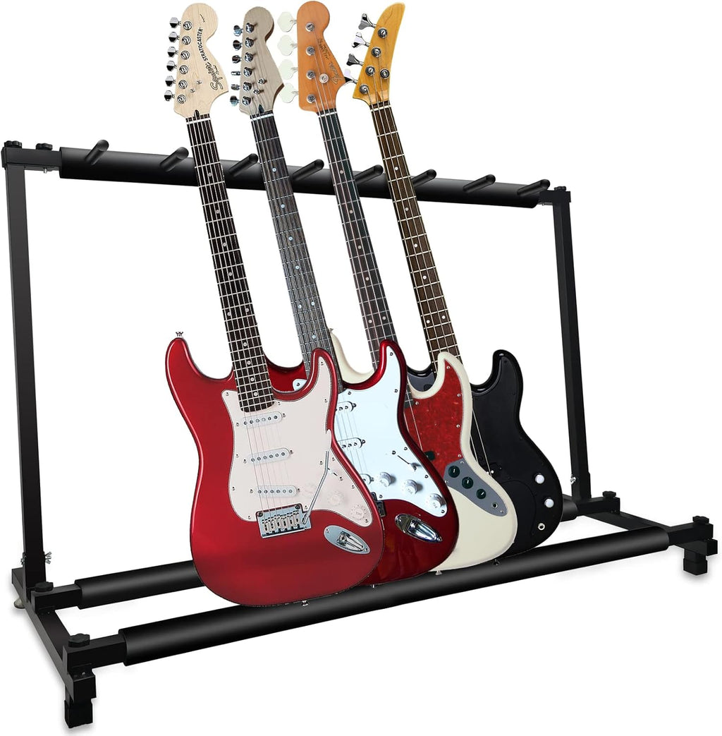 7-Holder Multi Guitar Stand Rack - Foldable Display for Acoustic & Electric Guit