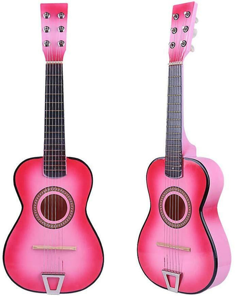 23” Mini Acoustic Guitar Wood Beginner Pink Toy Guitarra Kids Gift Instrument