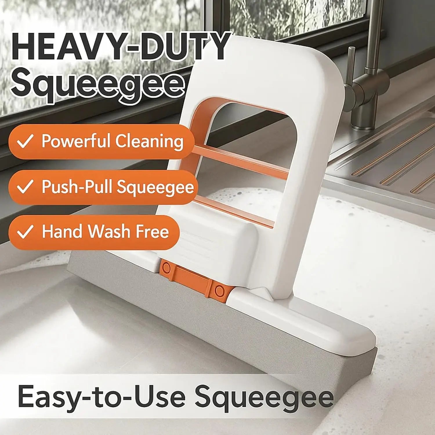 [Pack of Two]Rozino Mini Mop 2025 New Upgrade Portable Self-Squeezing Mop for Small Spaces Wet & Dry Use Orange Color with Sponge Included Ideal for Bathroom Kitchens and Desktop Glass Cleaning Pack of 2