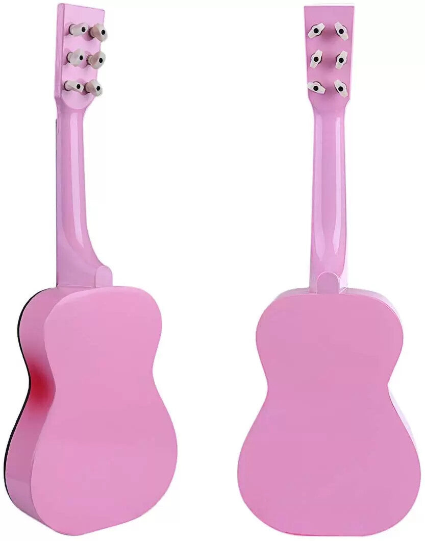 23” Mini Acoustic Guitar Wood Beginner Pink Toy Guitarra Kids Gift Instrument