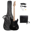6 Strings Right Hand Electric Guitar Package for Beginner,Black
