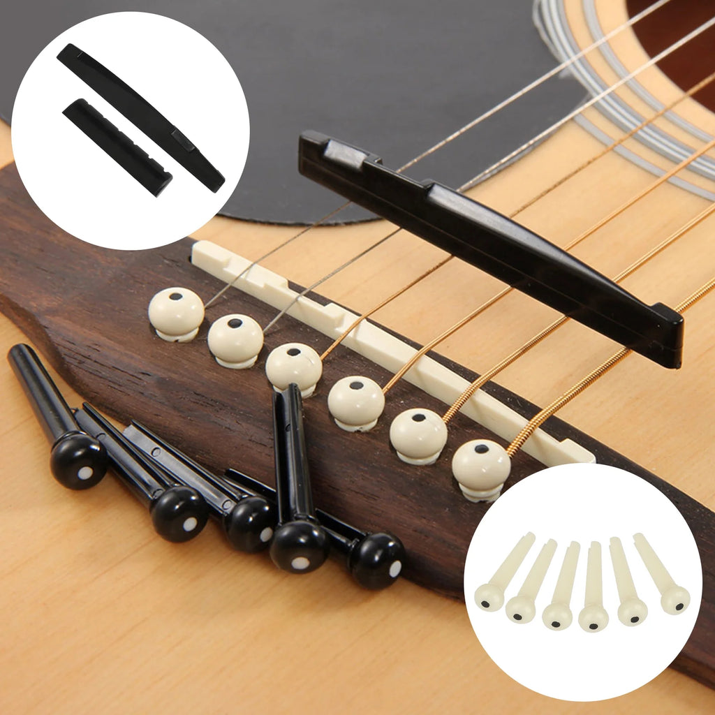 Guitar Accessories Kit, 45Pcs Guitar Tool Replacement W/ Guitar Strings, Guitar Picks, Guitar Nut/Saddle, 3-In-1 Restring Tool, Guitar Hanger, Bridge Pin for Acoustic/Electric Guitar, Bass, Banjo