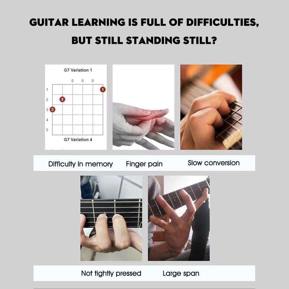 Double Guitar Chord Presser Guitar Chord Trainer Guitar Aid Chord Tool Guitar Aid Chords Trainer Guitar Accessories for Beginner