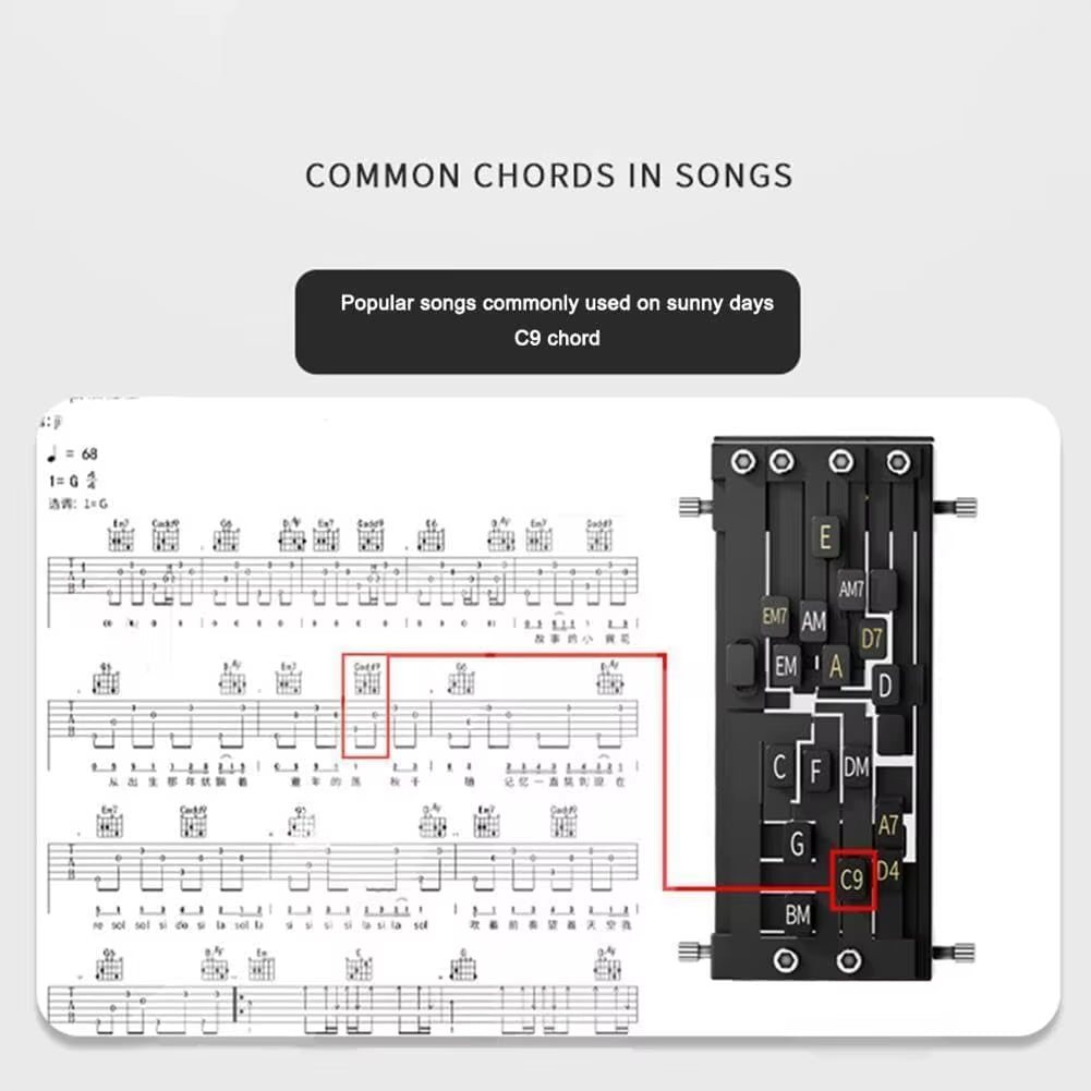 Double Guitar Chord Presser Guitar Chord Trainer Guitar Aid Chord Tool Guitar Aid Chords Trainer Guitar Accessories for Beginner