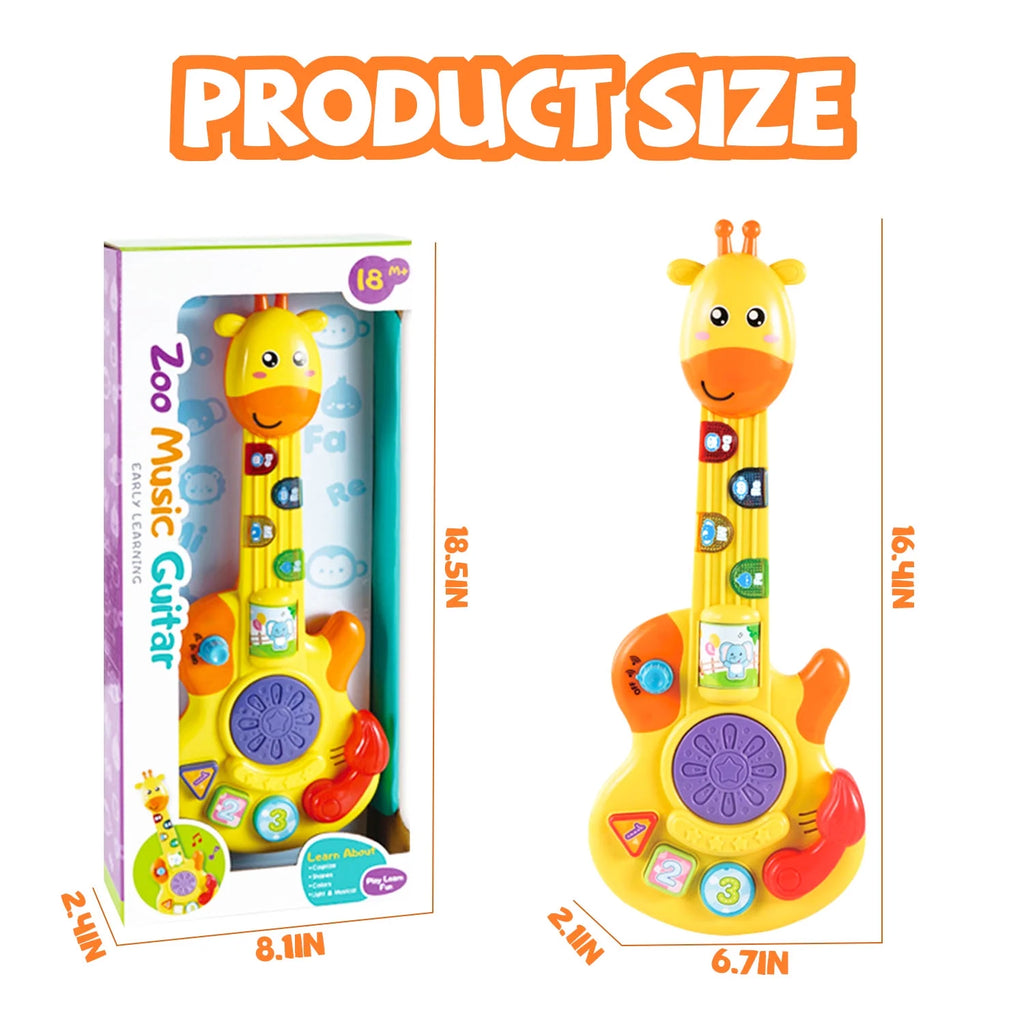 Toy Guitar for Toddlers, Kids Guitar Toys with Music & Colorful Light, Musical Instrument Toys for 1+ Year Old Girls Boys