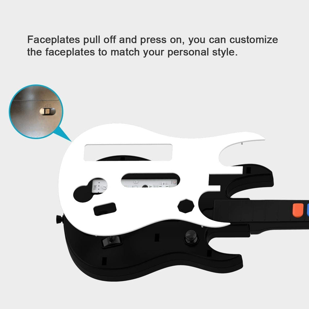 Guitar Controller, Wireless Guitar Hero Controller for Wii, Rock Band 2, Wii U, Clone Hero Games (Excluding Rock Band 1)