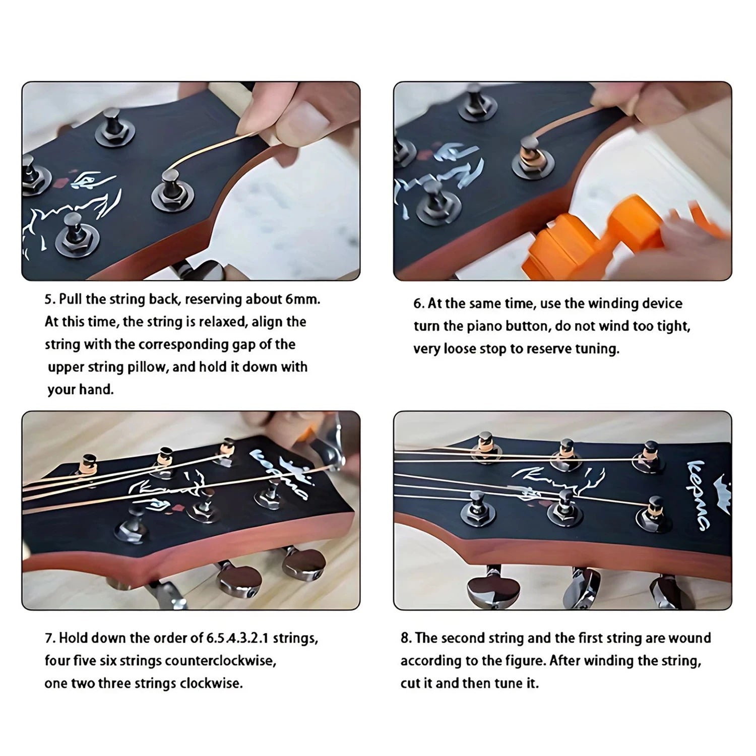 6Pcs/Set High-Quality Acoustic Guitar Strings - Replacement Guitar Strings, Premium Guitar Accessories