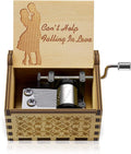 Can'T Help Falling in Lo Wood Music Box Hand-Operated Antique Engraved Cute Musical Boxes Gift for Love One, Boyfriend, Girlfriend, Husband,Wife Birthday/Wedding Day/Christmas Day Present