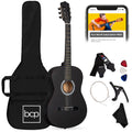 38In Beginner Acoustic Guitar Starter Kit W/ Gig Bag, Strap, Extra Strings - Matte Black