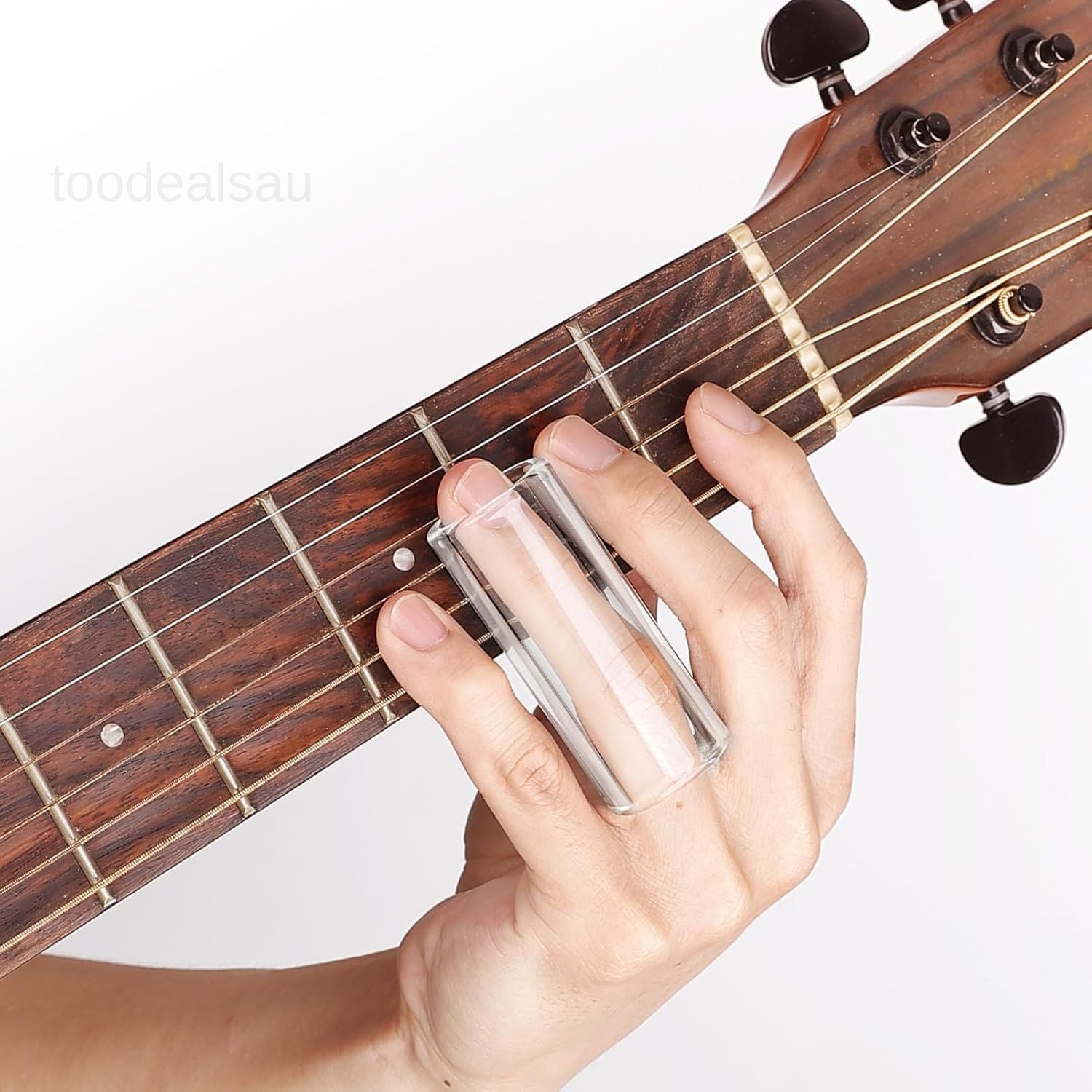 8 Pieces Glass Guitar Slide for Electric and Multisize - Length 2.76 Inch, Clear