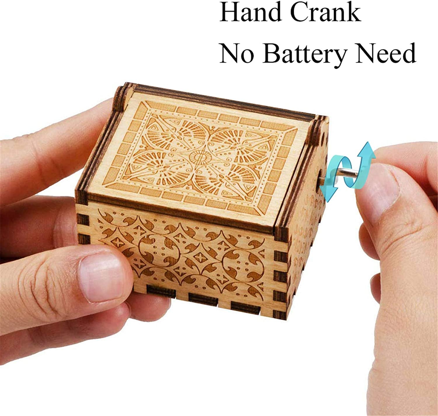 Can'T Help Falling in Lo Wood Music Box Hand-Operated Antique Engraved Cute Musical Boxes Gift for Love One, Boyfriend, Girlfriend, Husband,Wife Birthday/Wedding Day/Christmas Day Present