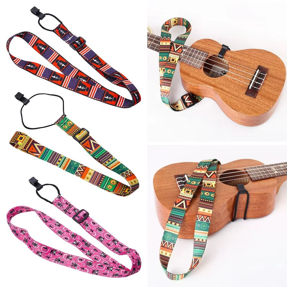 Adjustable Guitar Strap Ukulele Accessory Ethnic Style Polyester Guitar Belts Ukulele Strap Guitar