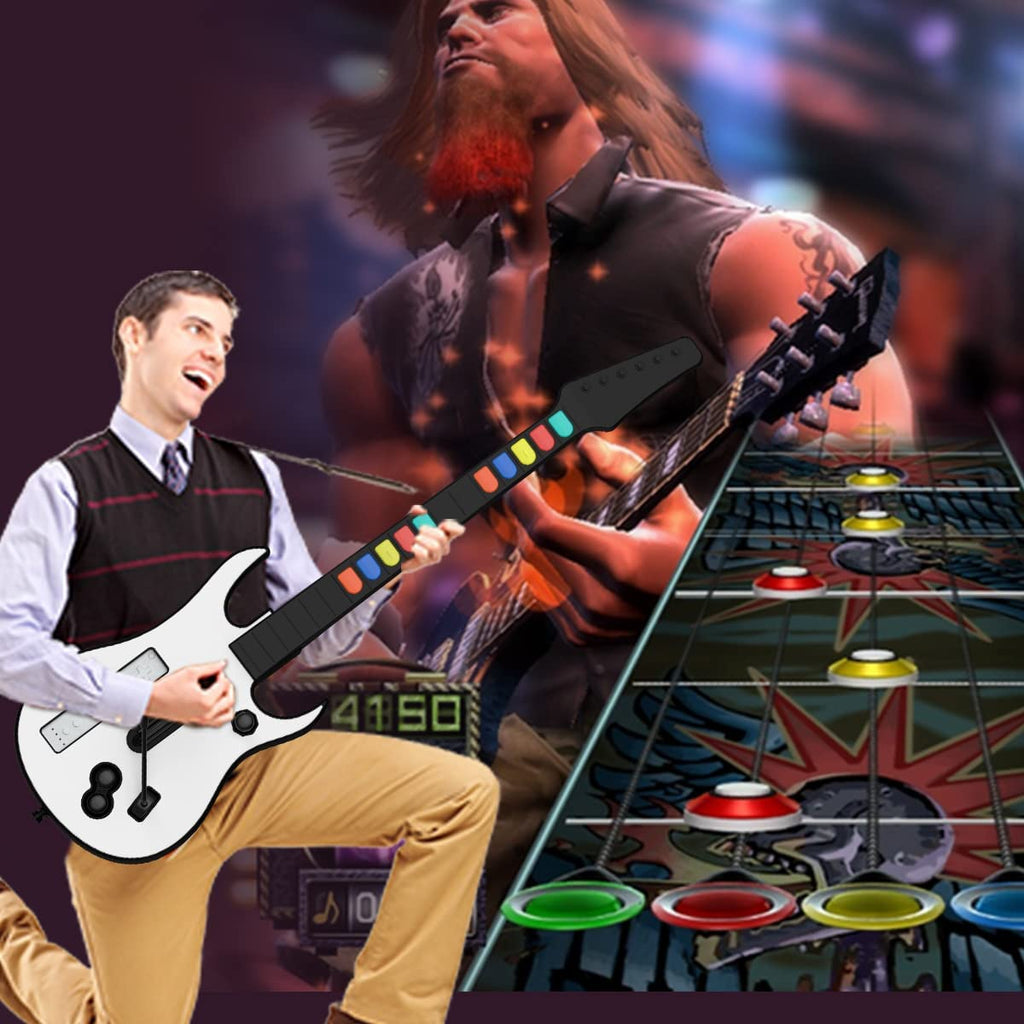 Guitar Controller, Wireless Guitar Hero Controller for Wii, Rock Band 2, Wii U, Clone Hero Games (Excluding Rock Band 1)
